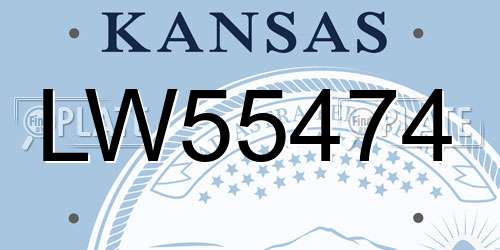 LW55474 Kansas License Plate