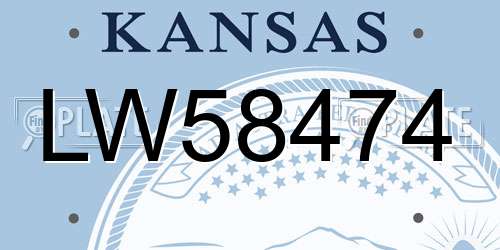 LW58474 Kansas License Plate