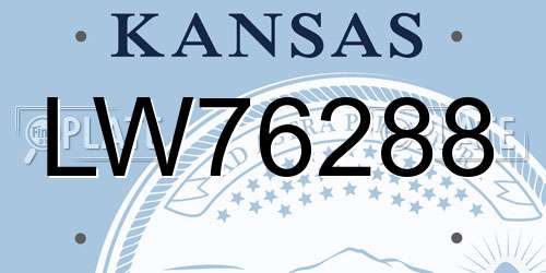 LW76288 Kansas License Plate