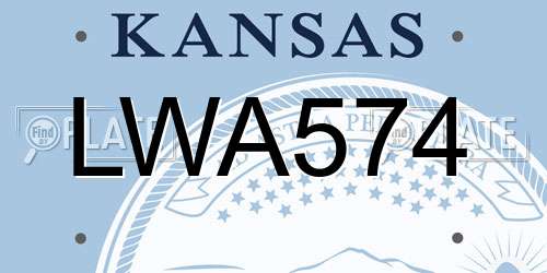 LWA574 Kansas License Plate