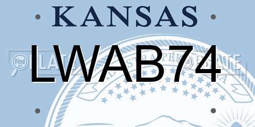 LWAB74 Kansas License Plate