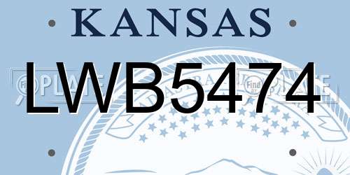 LWB5474 Kansas License Plate