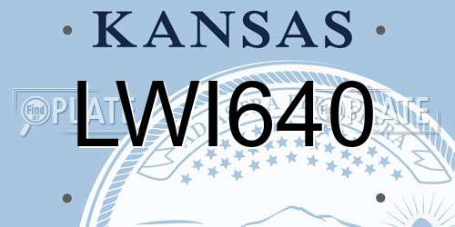 LWI640 Kansas License Plate