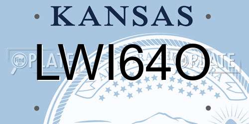 LWI64O Kansas License Plate
