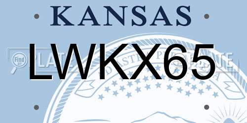 LWKX65 Kansas License Plate