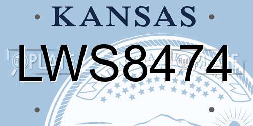 LWS8474 Kansas License Plate