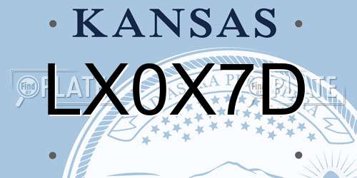 LX0X7D Kansas License Plate