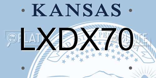 LXDX70 Kansas License Plate