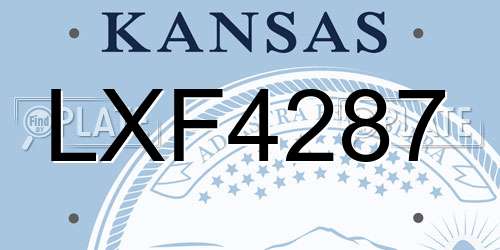 LXF4287 Kansas License Plate