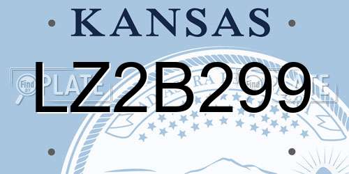 LZ2B299 Kansas License Plate