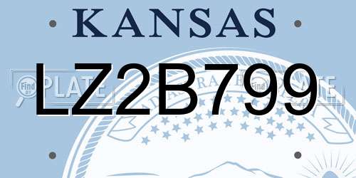 LZ2B799 Kansas License Plate
