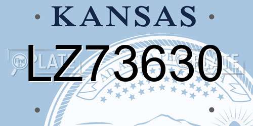 LZ73630 Kansas License Plate