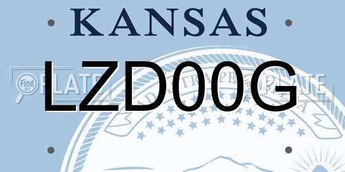 LZD00G Kansas License Plate