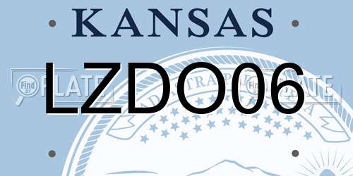 LZDO06 Kansas License Plate