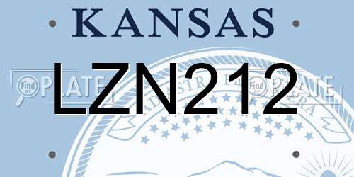 LZN212 Kansas License Plate