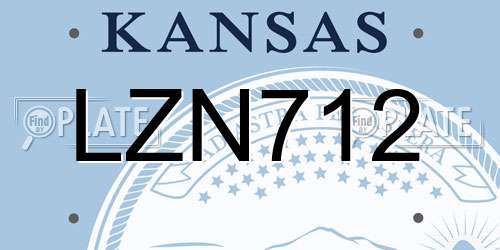 LZN712 Kansas License Plate