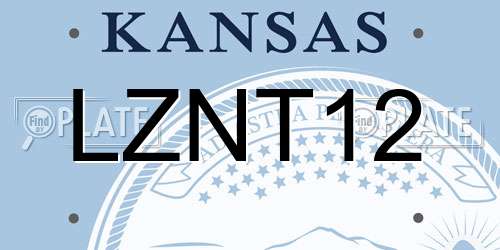 LZNT12 Kansas License Plate