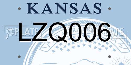 LZQ006 Kansas License Plate