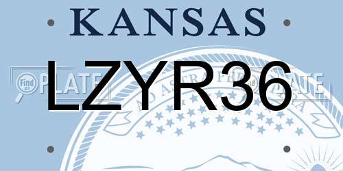 LZYR36 Kansas License Plate