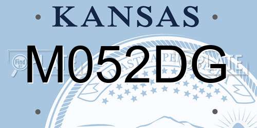 M052DG Kansas License Plate