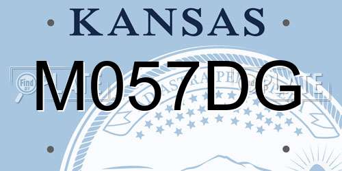 M057DG Kansas License Plate