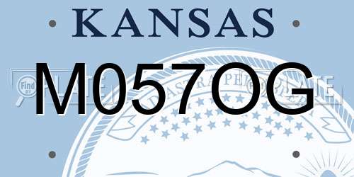 M057OG Kansas License Plate