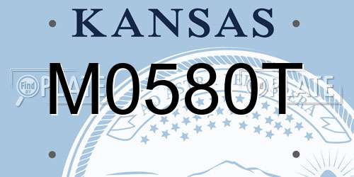 M0580T Kansas License Plate