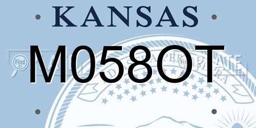 M058OT Kansas License Plate