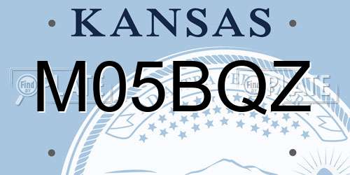 M05BQZ Kansas License Plate