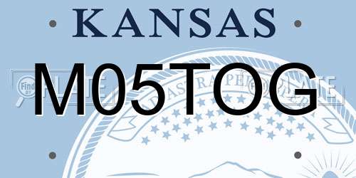 M05TOG Kansas License Plate