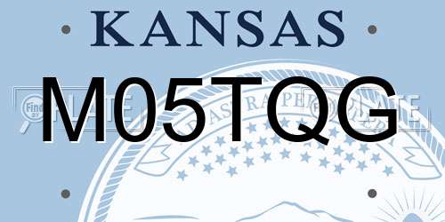 M05TQG Kansas License Plate