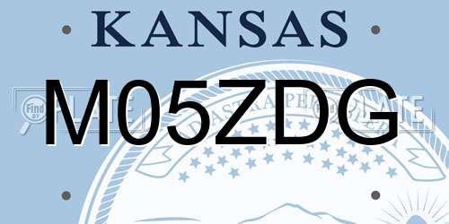 M05ZDG Kansas License Plate