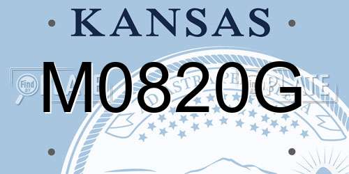M0820G Kansas License Plate