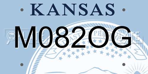 M082OG Kansas License Plate
