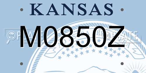 M0850Z Kansas License Plate