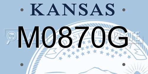 M0870G Kansas License Plate