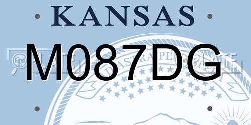 M087DG Kansas License Plate