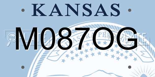 M087OG Kansas License Plate