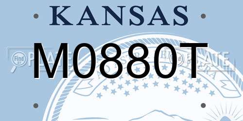M0880T Kansas License Plate