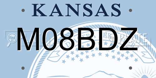 M08BDZ Kansas License Plate