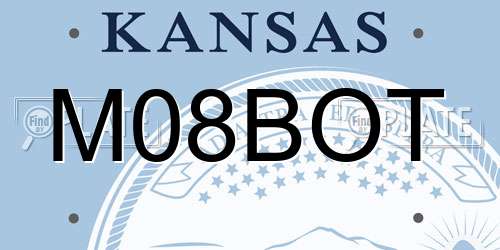 M08BOT Kansas License Plate