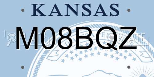 M08BQZ Kansas License Plate