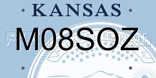M08SOZ Kansas License Plate