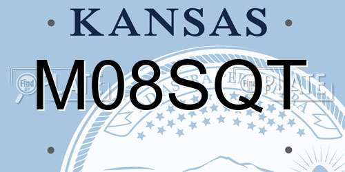 M08SQT Kansas License Plate