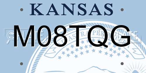 M08TQG Kansas License Plate