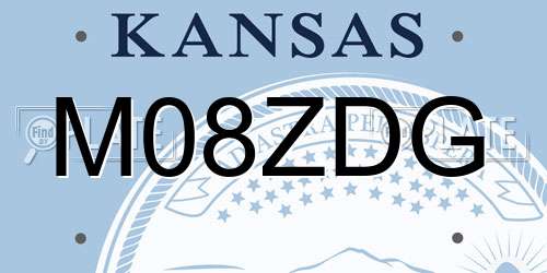 M08ZDG Kansas License Plate