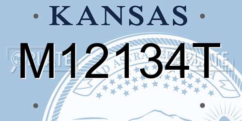 M12134T Kansas License Plate