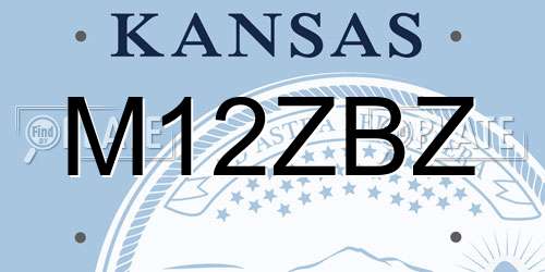 M12ZBZ Kansas License Plate