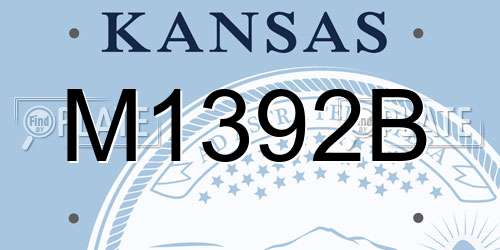 M1392B Kansas License Plate