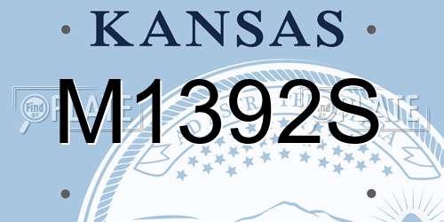 M1392S Kansas License Plate